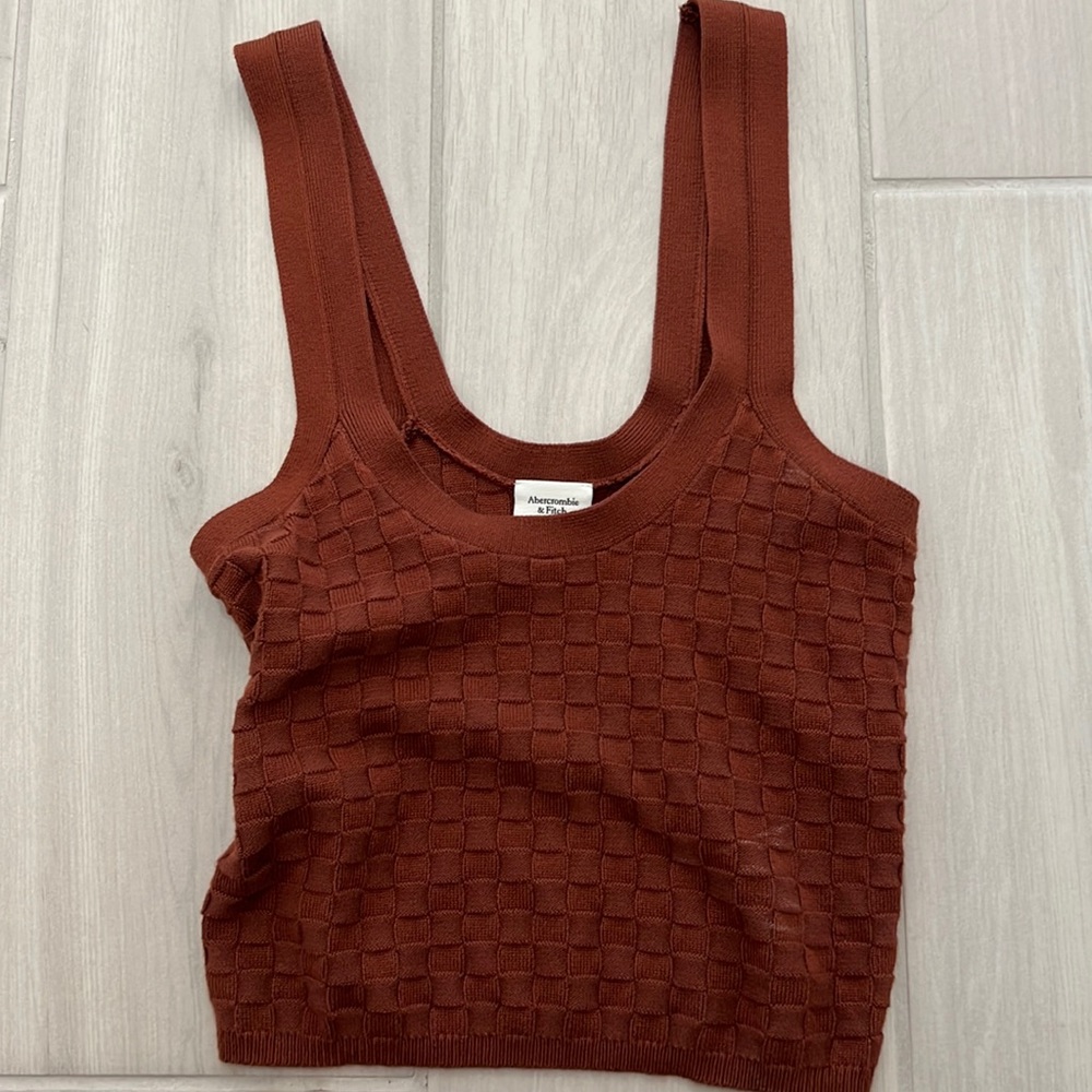 Abercrombie & Fitch sweater tank checkered | Brick | XS